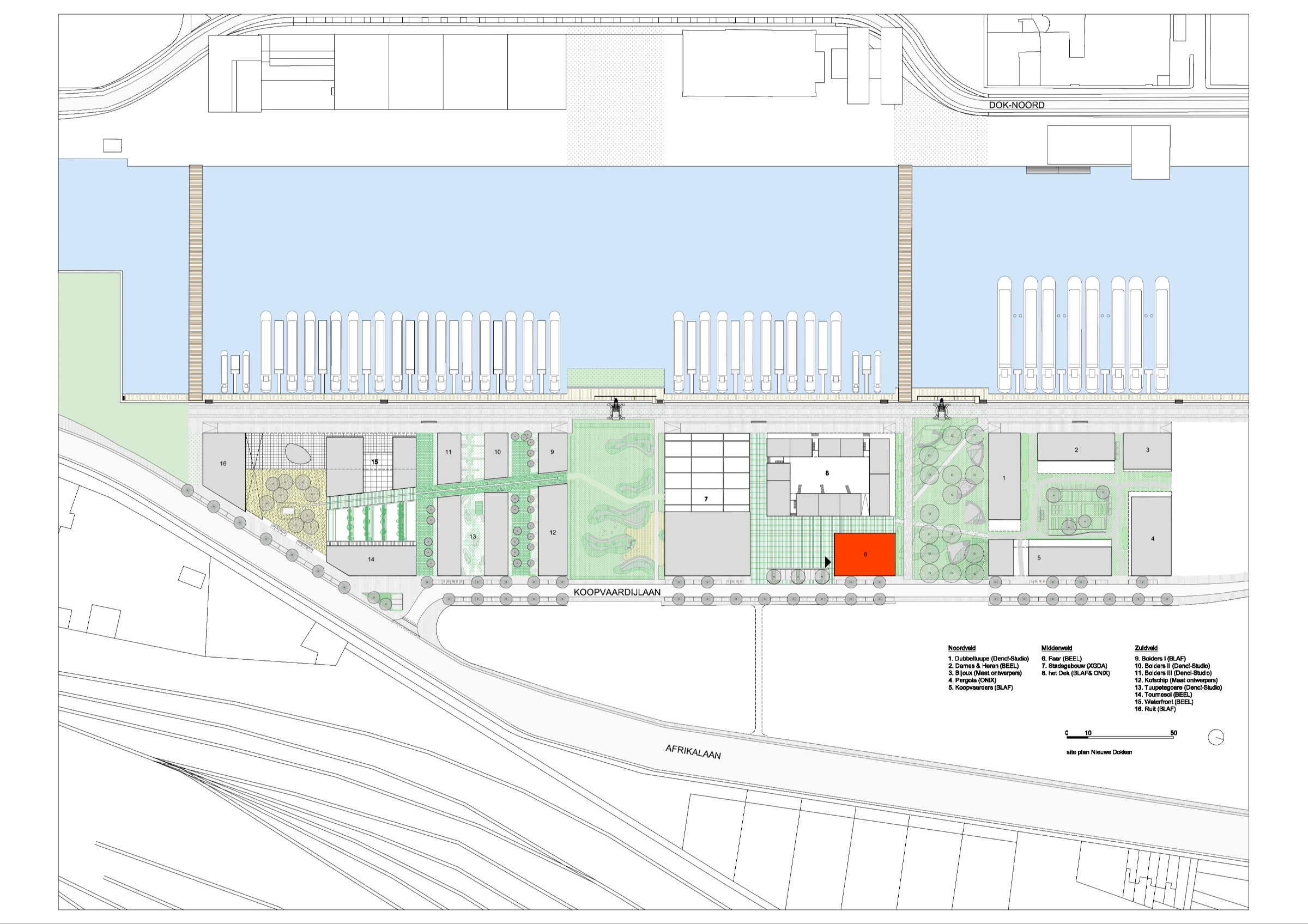 Siteplan van de Nieuwe Dokken 