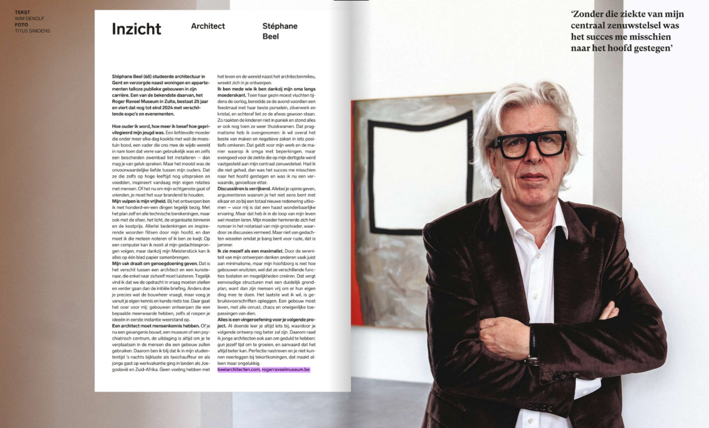 Stéphane Beel in Knack Weekend